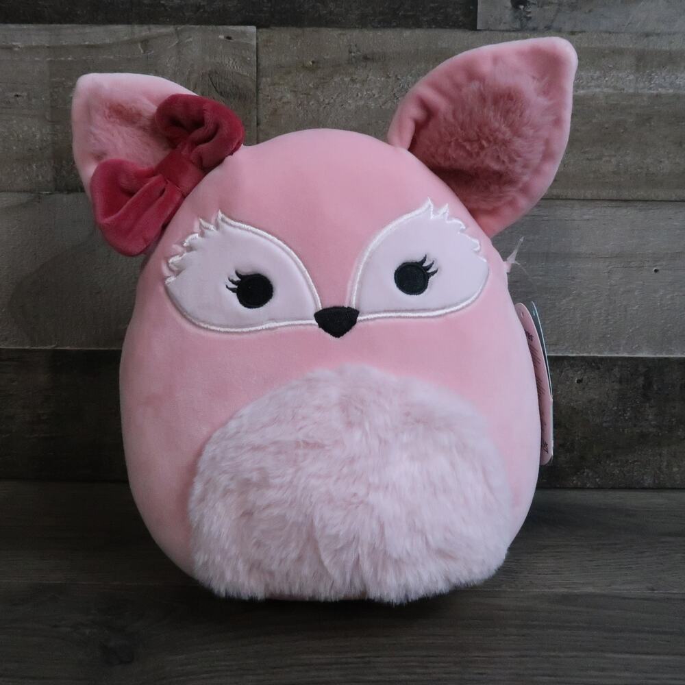 Squishmallow 8" Miracle The Pink Fox Bow Plush
